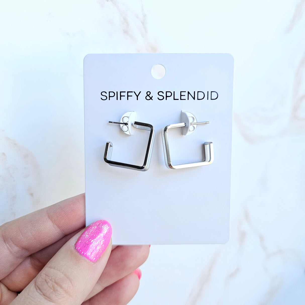 Luxe Silver Kamora Hoops from Spiffy & Splendid