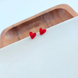 Hand Drawn Heart Studs- Red from Spiffy & Splendid