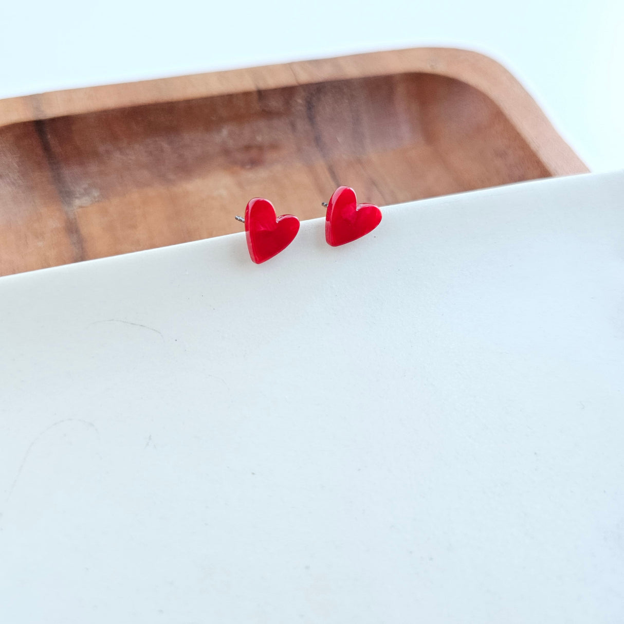 Hand Drawn Heart Studs- Red from Spiffy & Splendid