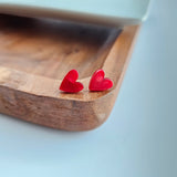 Hand Drawn Heart Studs- Red from Spiffy & Splendid