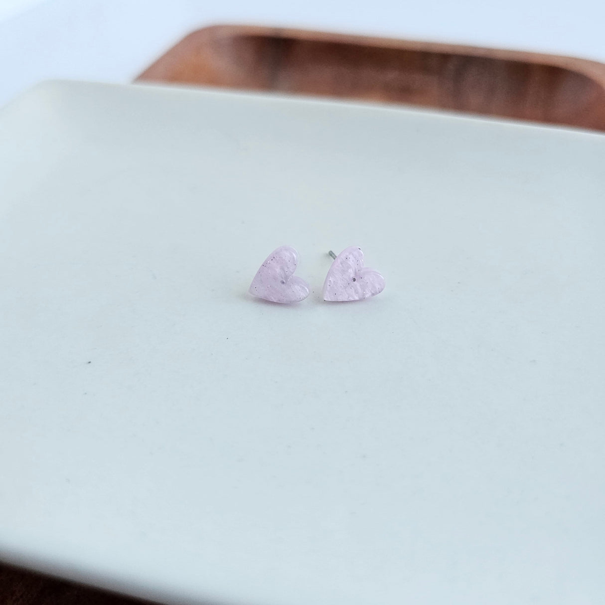 Hand Drawn Heart Studs - Lavender Purple from Spiffy & Splendid