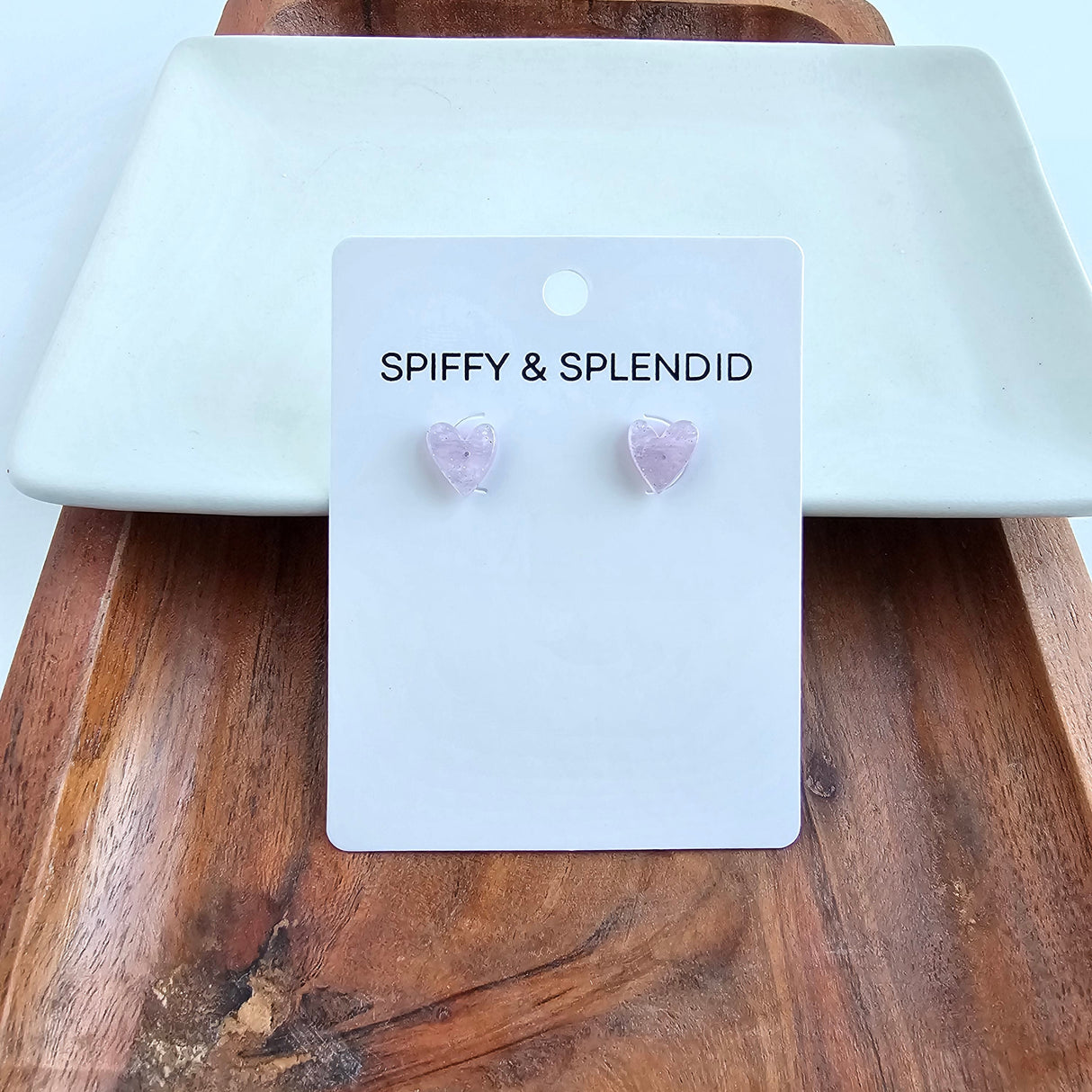 Hand Drawn Heart Studs - Lavender Purple from Spiffy & Splendid