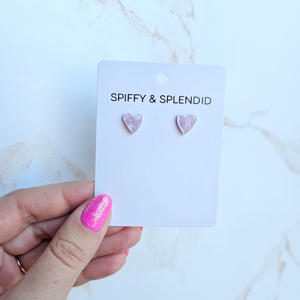 Hand Drawn Heart Studs - Lavender Purple from Spiffy & Splendid
