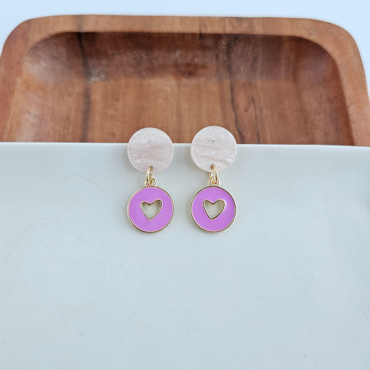 Amora Heart Earrings - Purple from Spiffy & Splendid