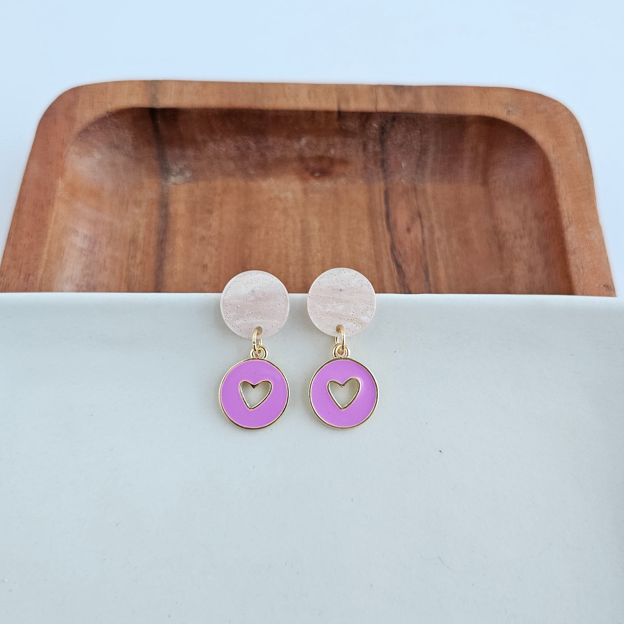 Amora Heart Earrings - Purple from Spiffy & Splendid