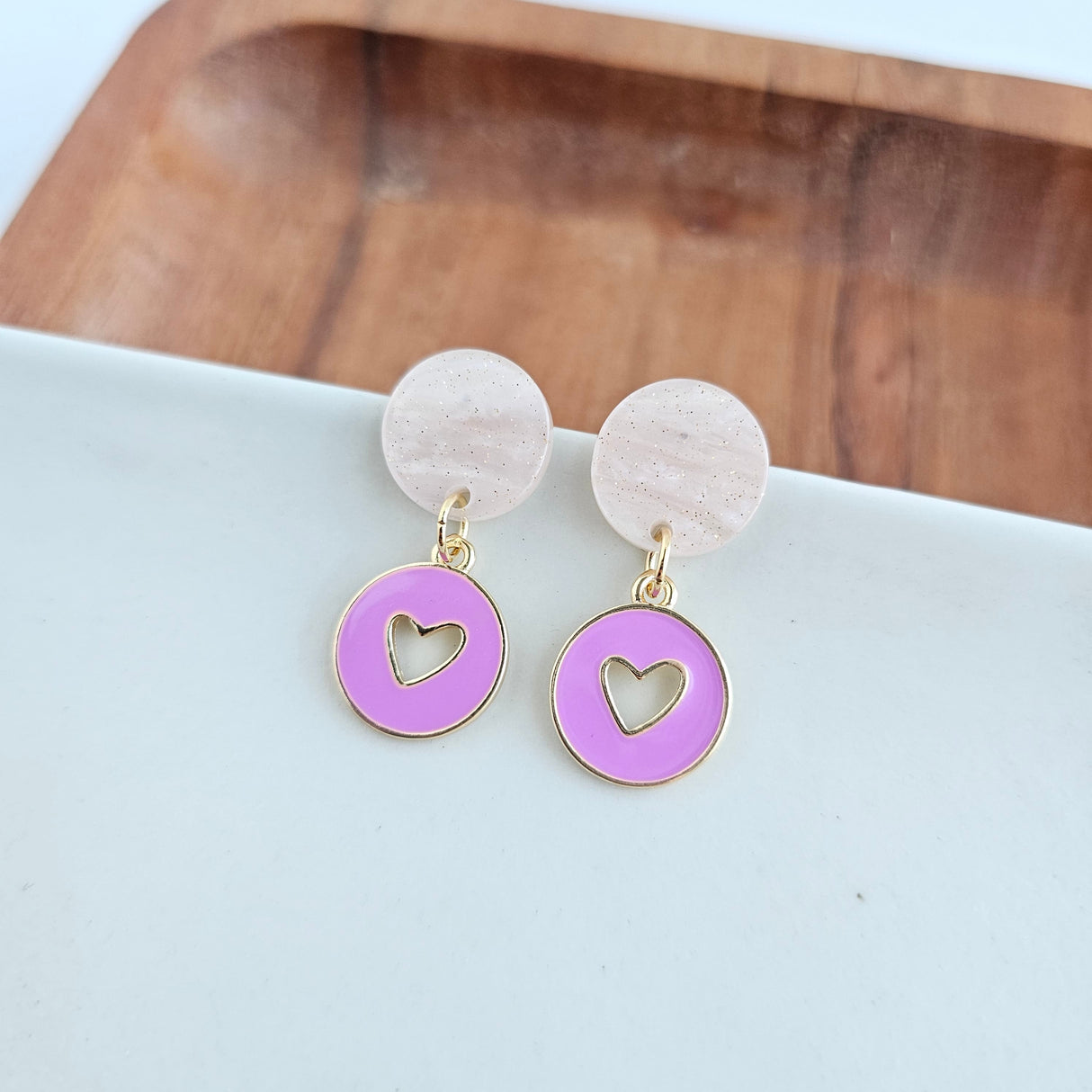 Amora Heart Earrings - Purple from Spiffy & Splendid