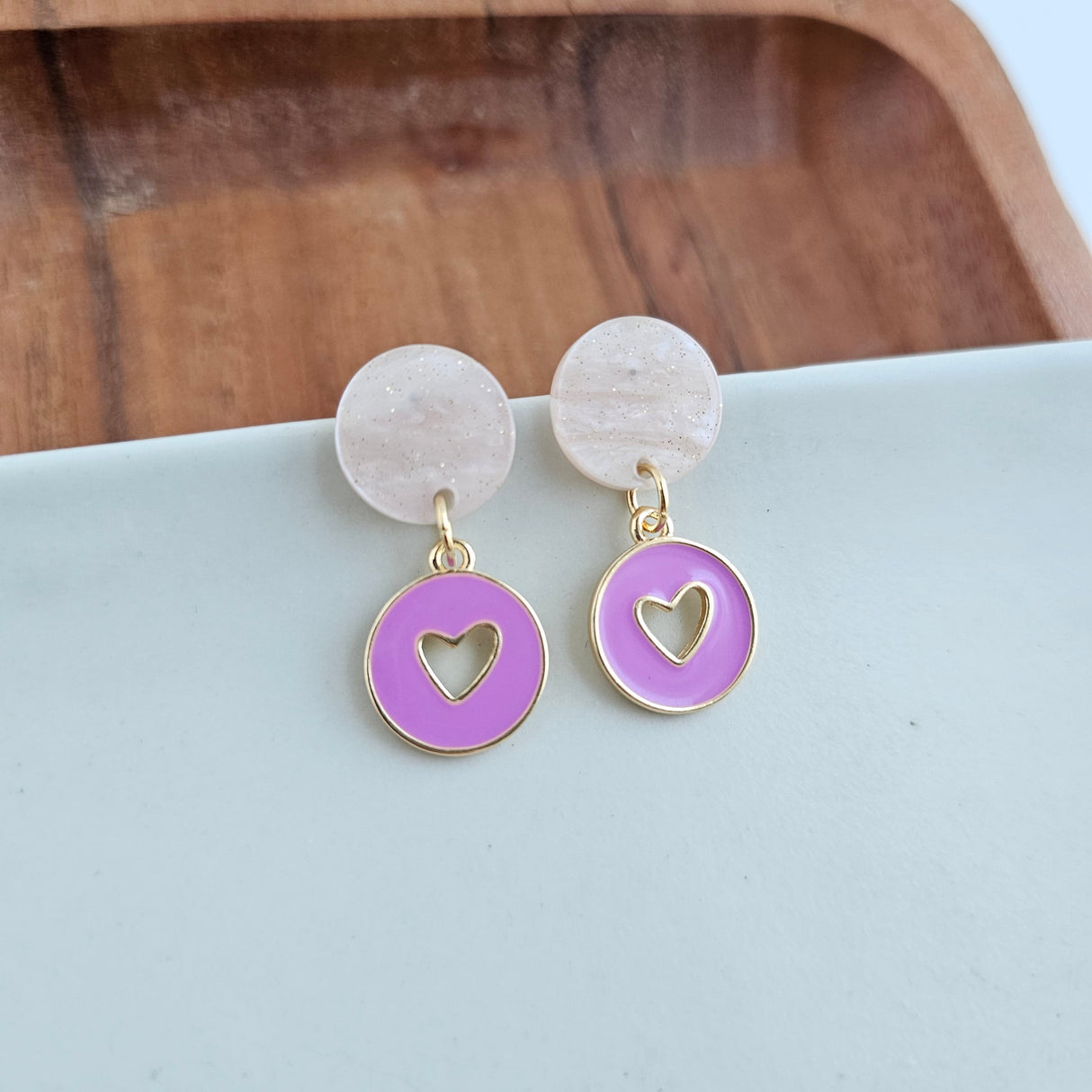 Amora Heart Earrings - Purple from Spiffy & Splendid