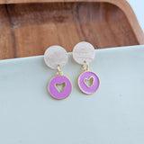Amora Heart Earrings - Purple from Spiffy & Splendid