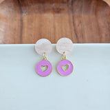 Amora Heart Earrings - Purple from Spiffy & Splendid