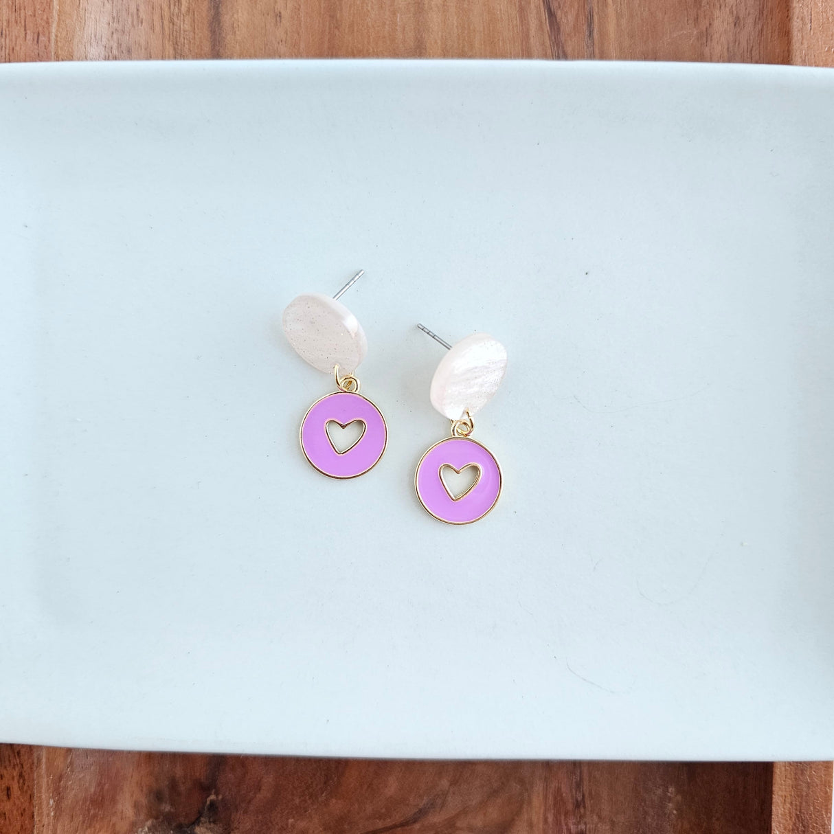 Amora Heart Earrings - Purple from Spiffy & Splendid