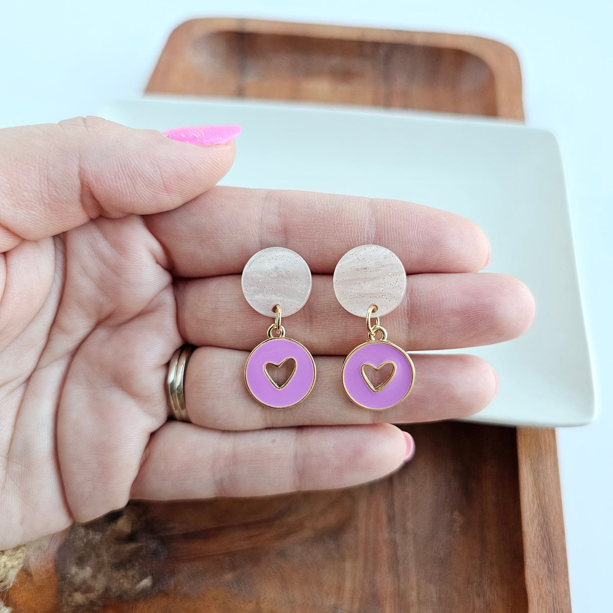 Amora Heart Earrings - Purple from Spiffy & Splendid
