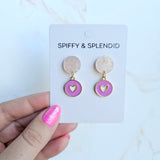Amora Heart Earrings - Purple from Spiffy & Splendid