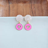 Amora Heart Earrings - Pink from Spiffy & Splendid