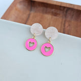 Amora Heart Earrings - Pink from Spiffy & Splendid