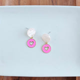 Amora Heart Earrings - Pink from Spiffy & Splendid