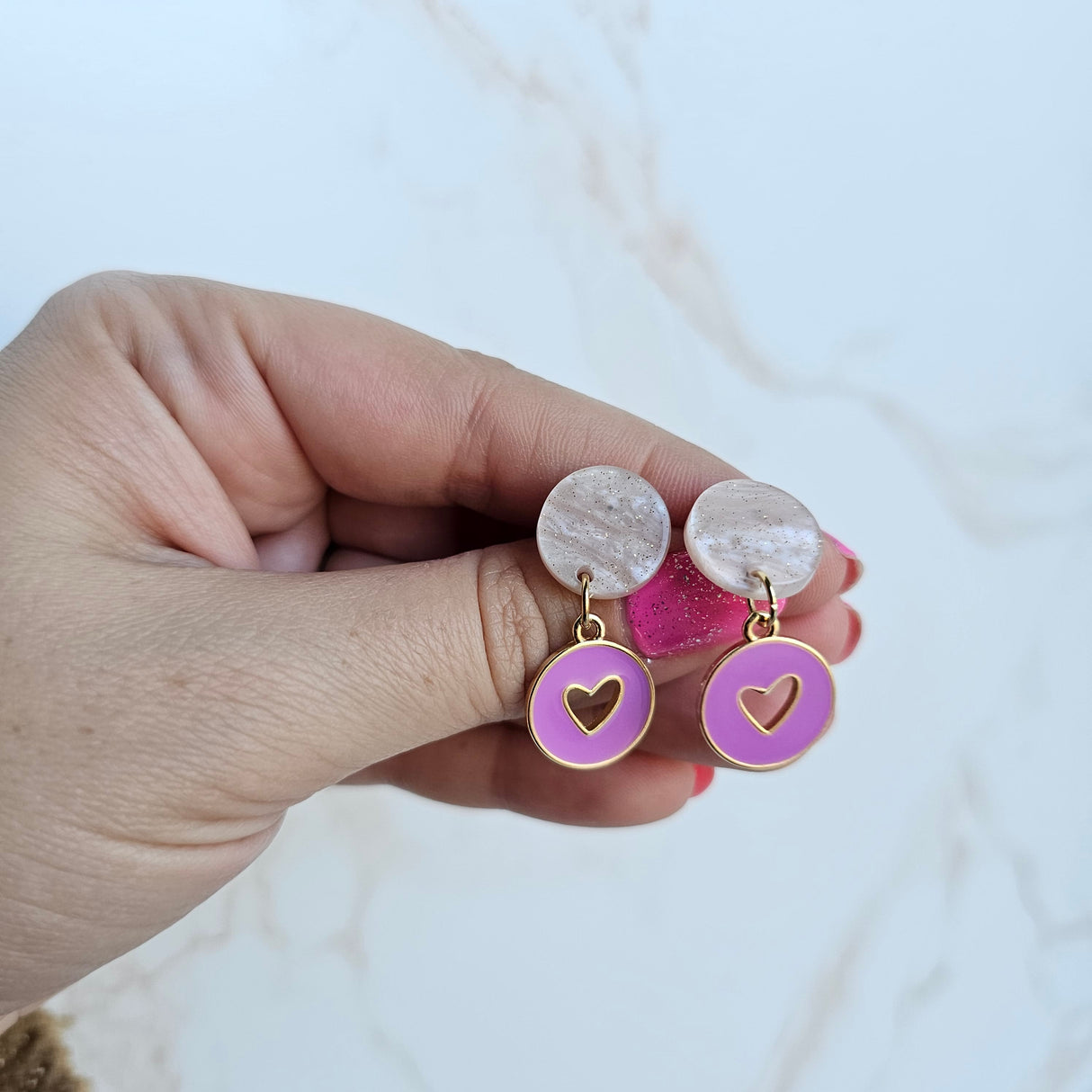 Amora Heart Earrings - Purple from Spiffy & Splendid