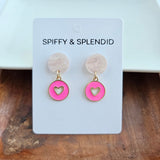 Amora Heart Earrings - Pink from Spiffy & Splendid