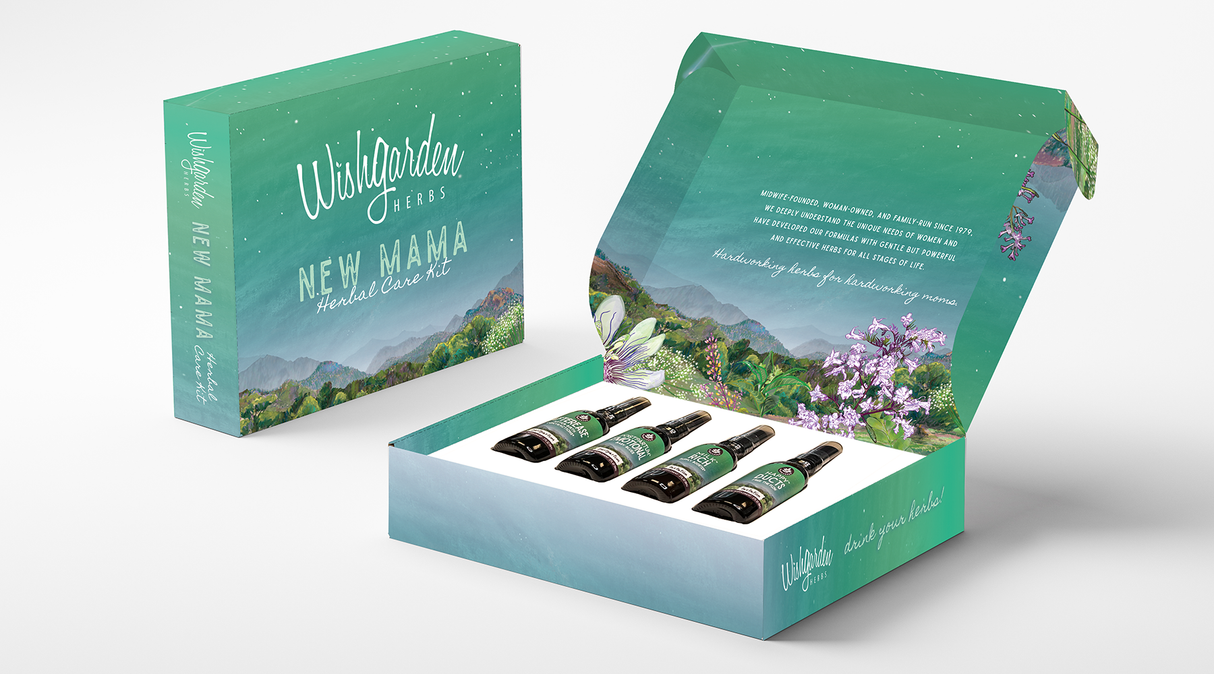 Postpartum Essentials Kit with Gift Box from WishGarden Herbs