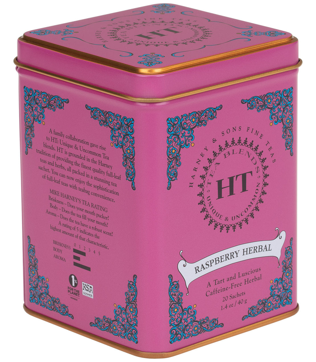 Raspberry Herbal, HT Tin of 20 Sachets from Harney & Sons Fine Teas
