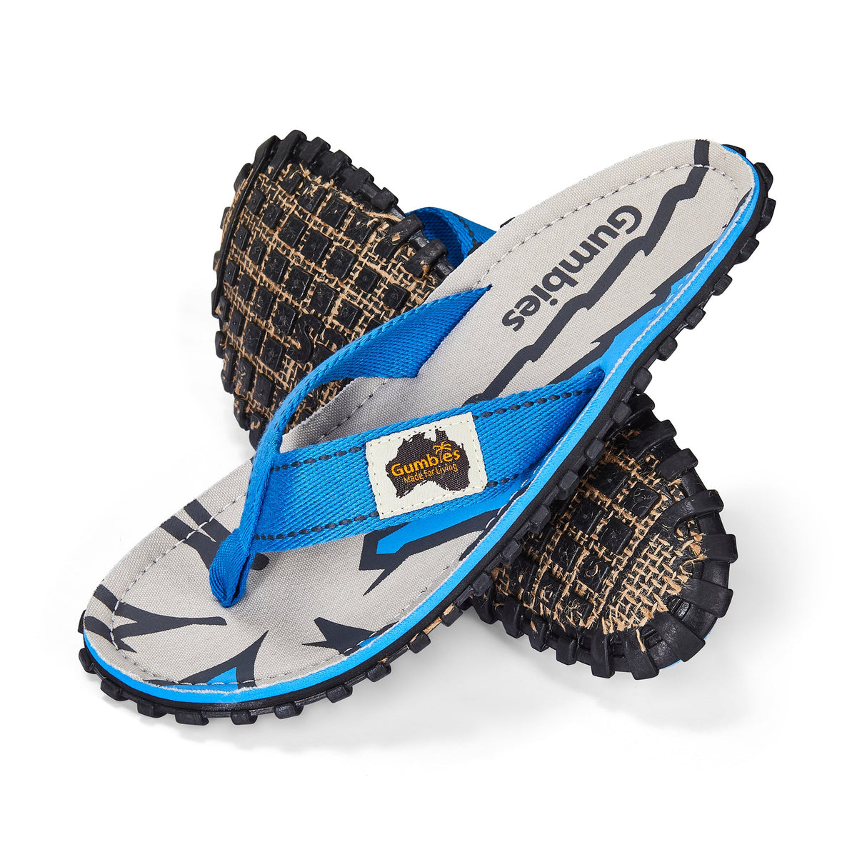 Islander Flip-Flops - Men's - Blue Palms From Gumbies USA