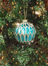 Blue Ice Glass Ball Christmas Ornament F07M7-16(LH76-23047) From Wizardi