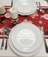 Red Christmas Ornaments Table Runner F07M5-10B From Wizardi