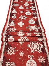 Red Christmas Ornaments Table Runner F07M5-10B From Wizardi