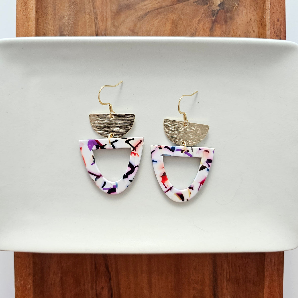 Irene Earrings - Marble Confetti from from Spiffy & Splendid