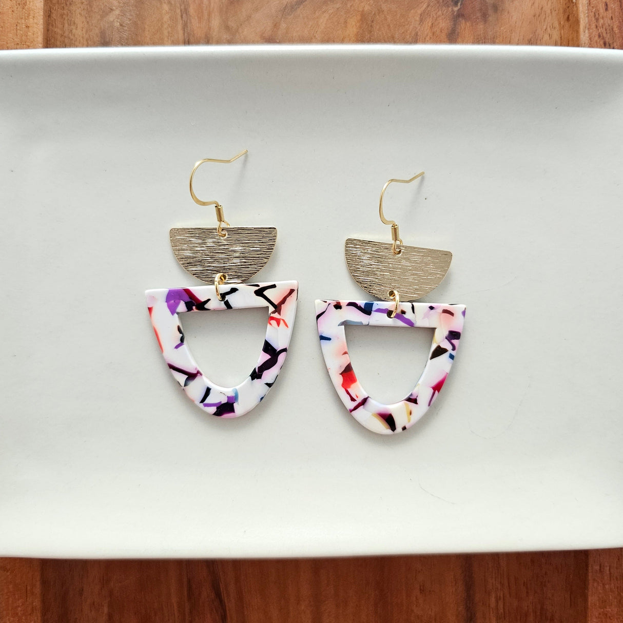 Irene Earrings - Marble Confetti from from Spiffy & Splendid