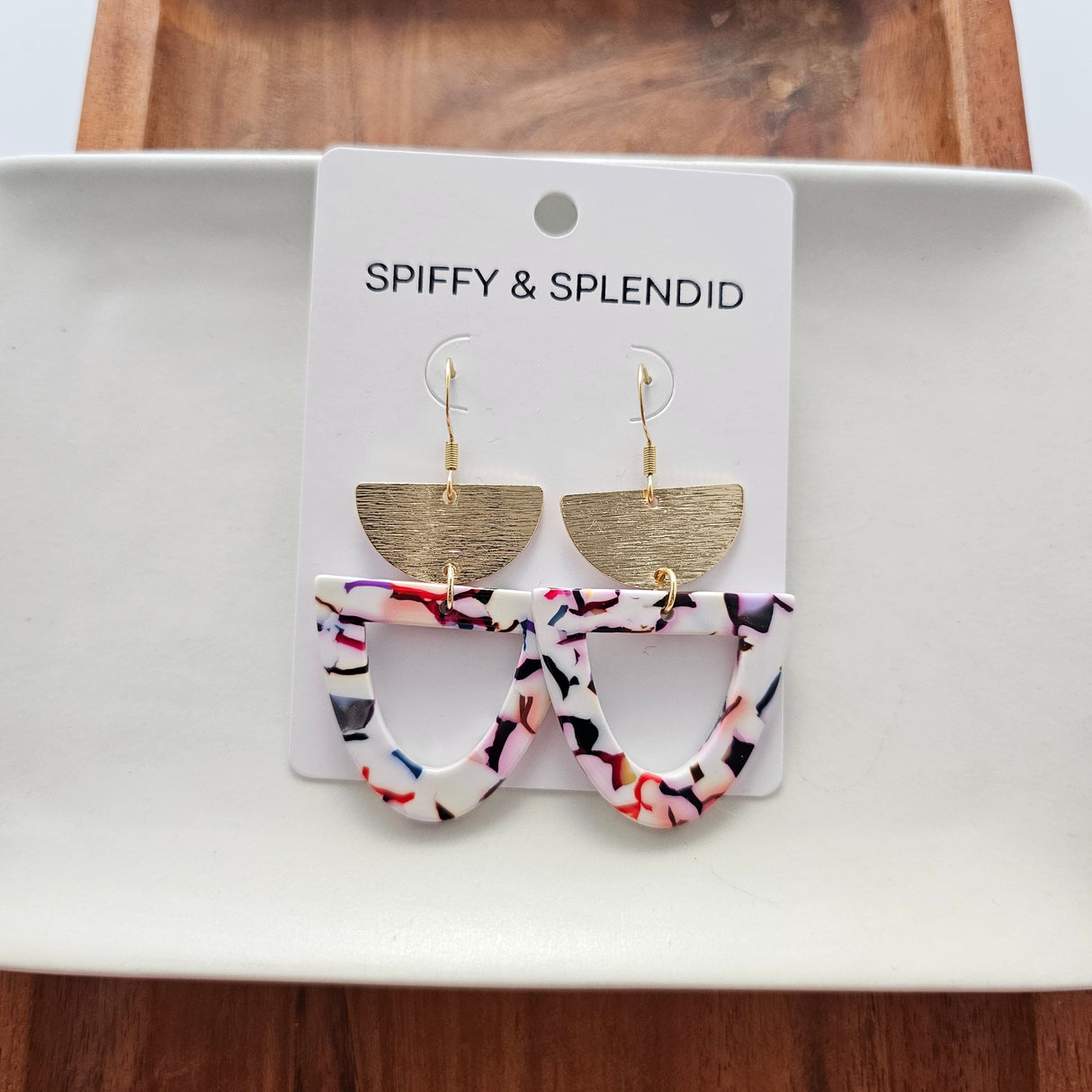 Irene Earrings - Marble Confetti from from Spiffy & Splendid