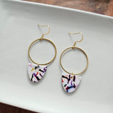 Iris Earrings Large - Marble Confetti from Spiffy & Splendid