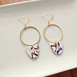 Iris Earrings Large - Marble Confetti from Spiffy & Splendid