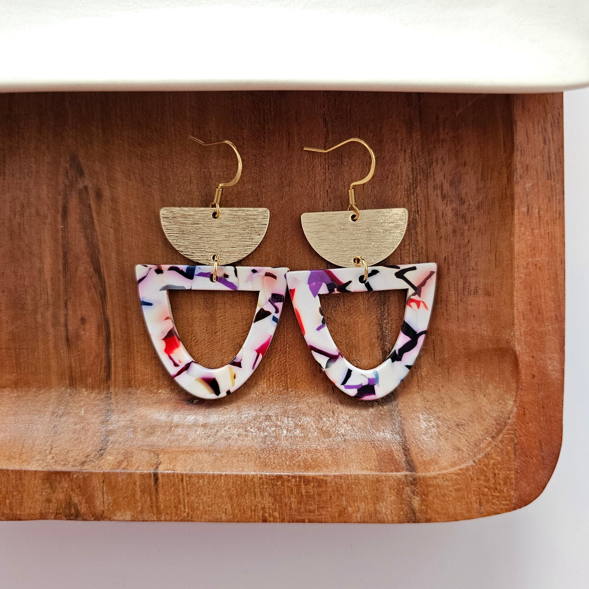 Irene Earrings - Marble Confetti from from Spiffy & Splendid