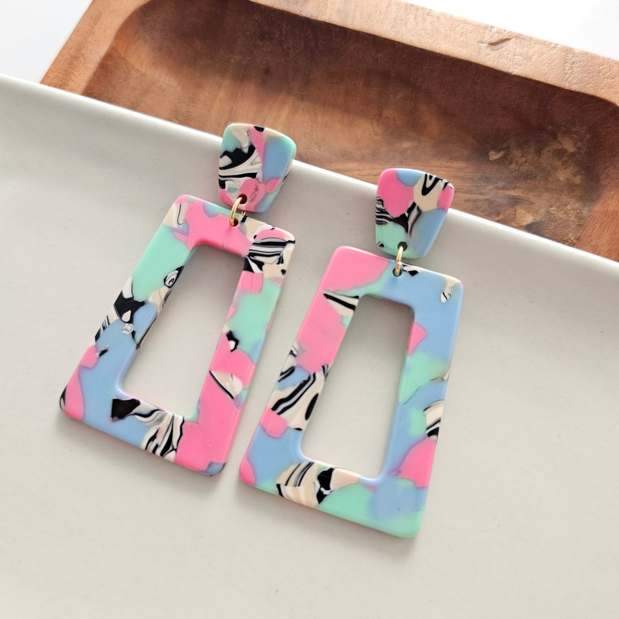 Avery Earrings - 80's Pastel from Spiffy & Splendid