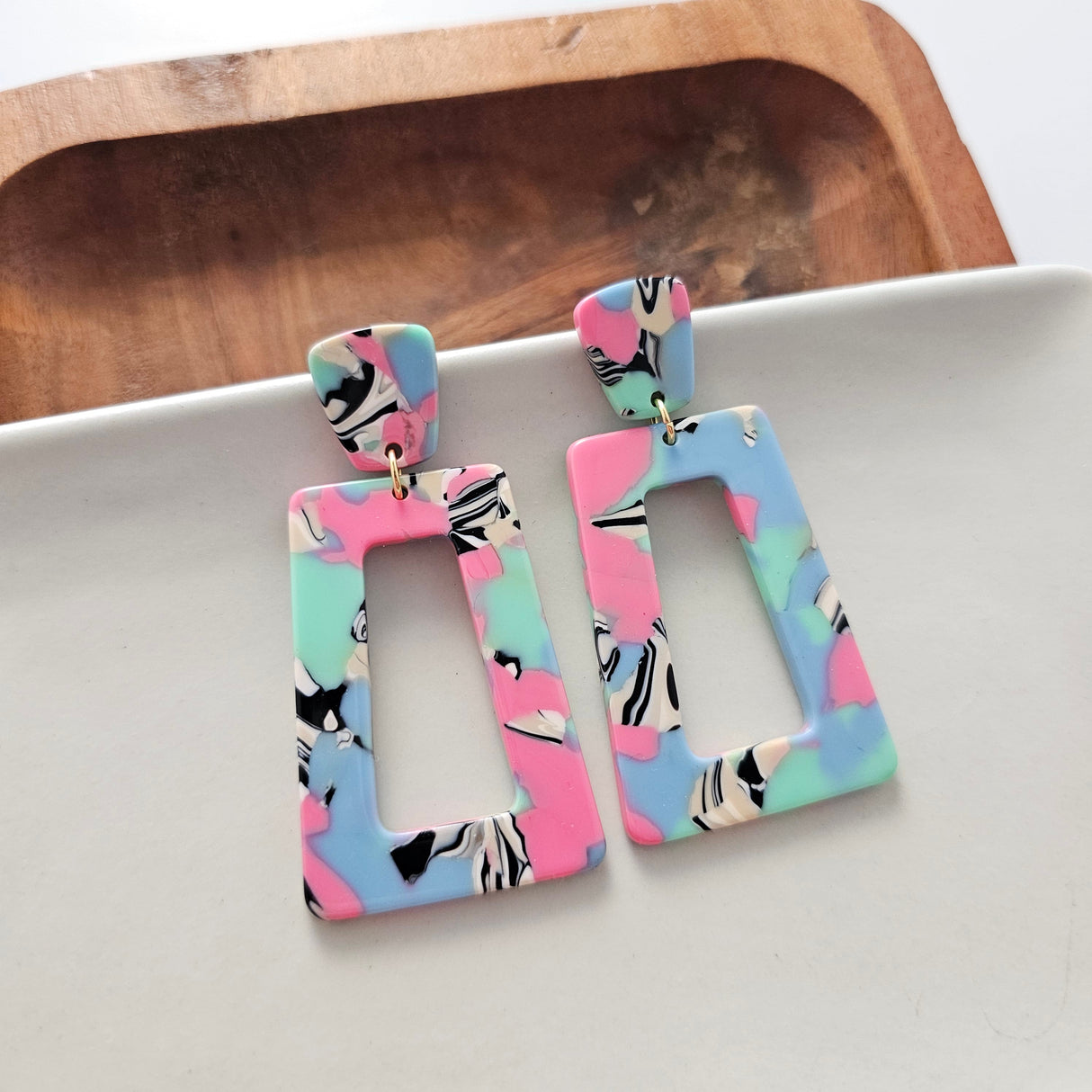 Avery Earrings - 80's Pastel from Spiffy & Splendid