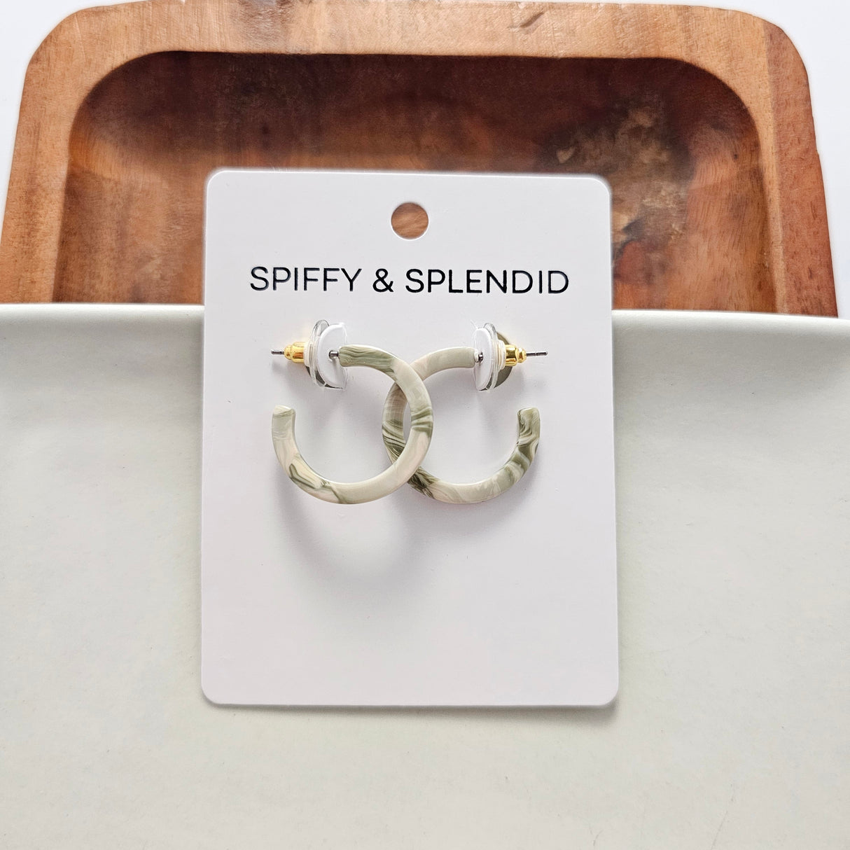 Cam Mini Hoops - Sage from Spiffy & Splendid