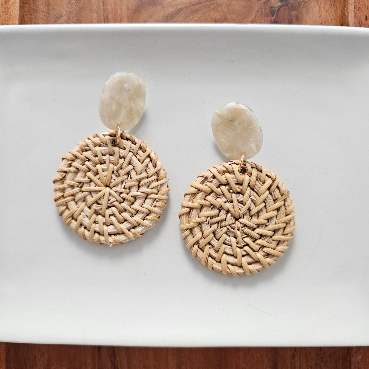 Dominica Earrings - Dark Rattan from Spiffy & Splendid