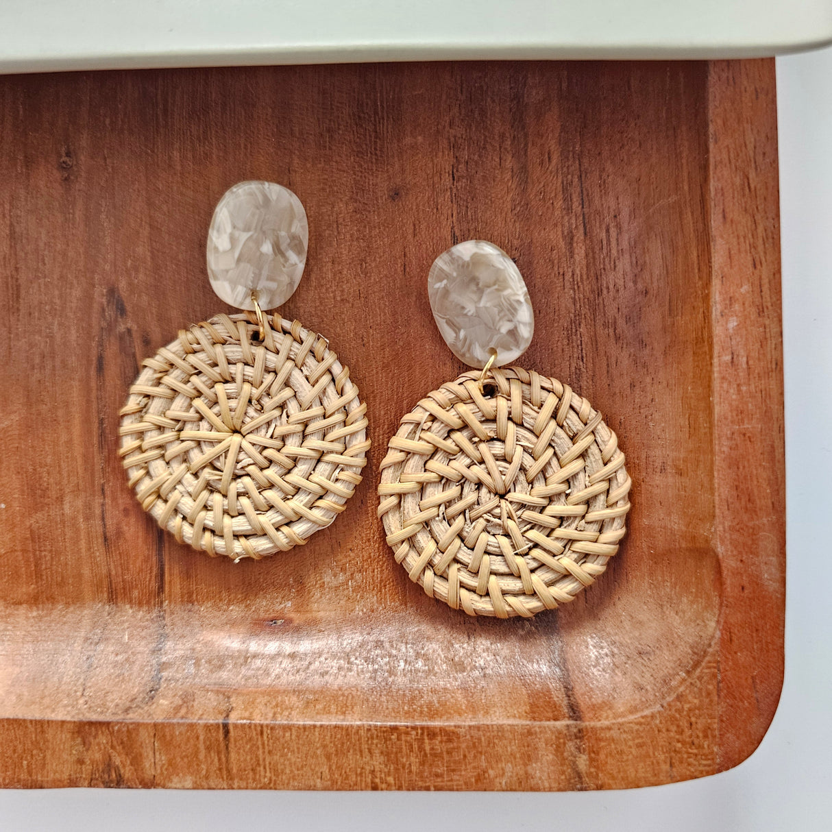 Dominica Earrings - Dark Rattan from Spiffy & Splendid