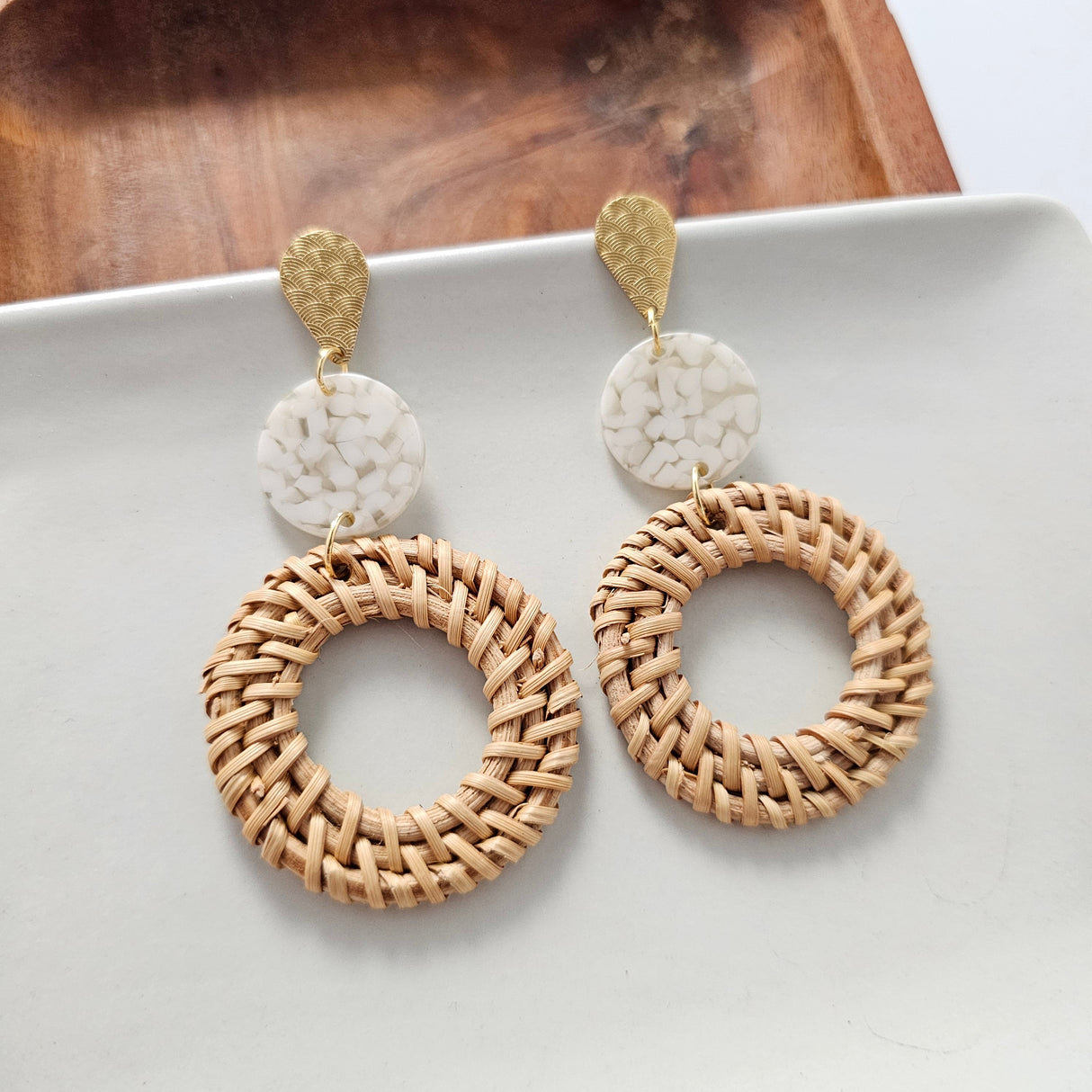Lana Earrings - Dark Rattan from Spiffy & Splendid