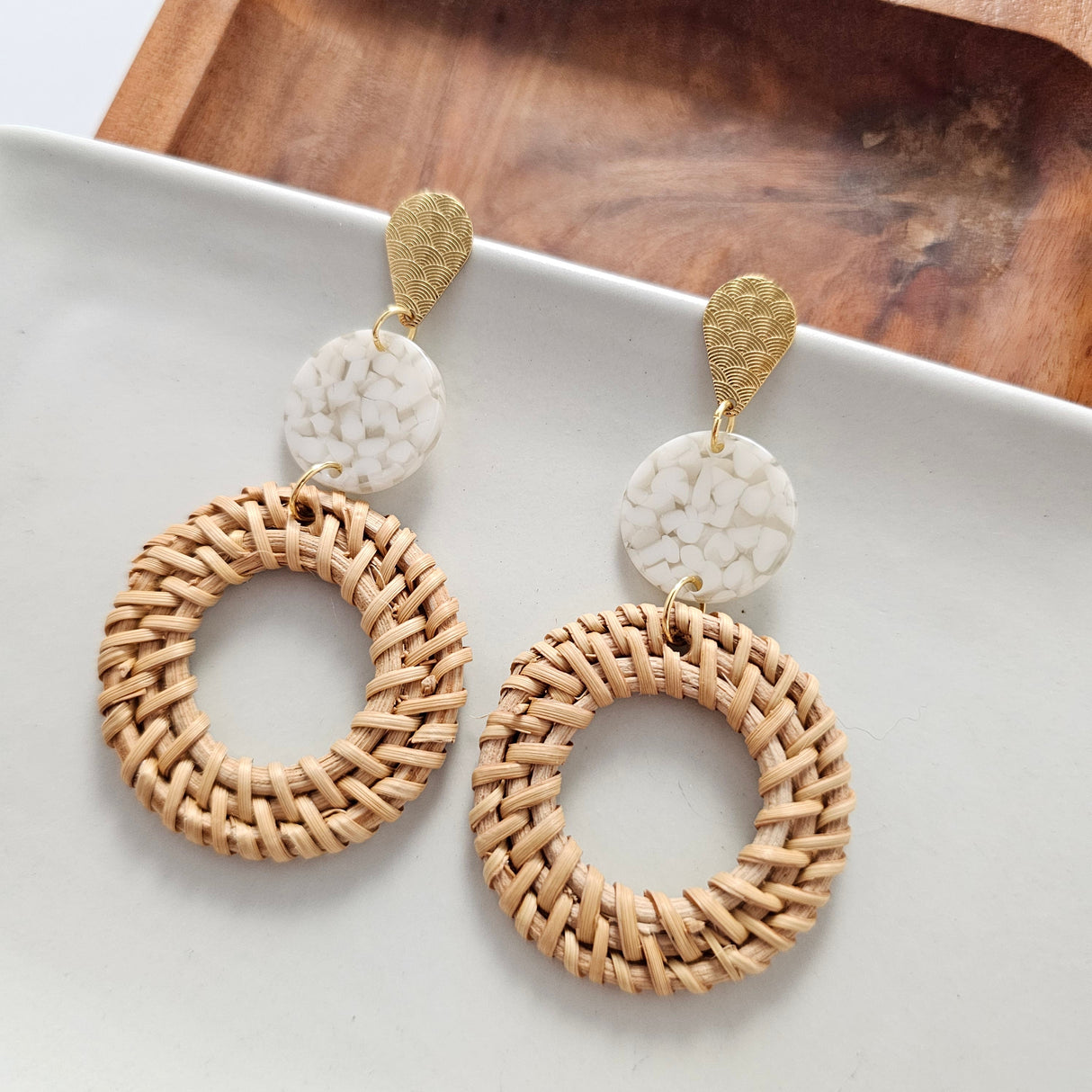 Lana Earrings - Dark Rattan from Spiffy & Splendid