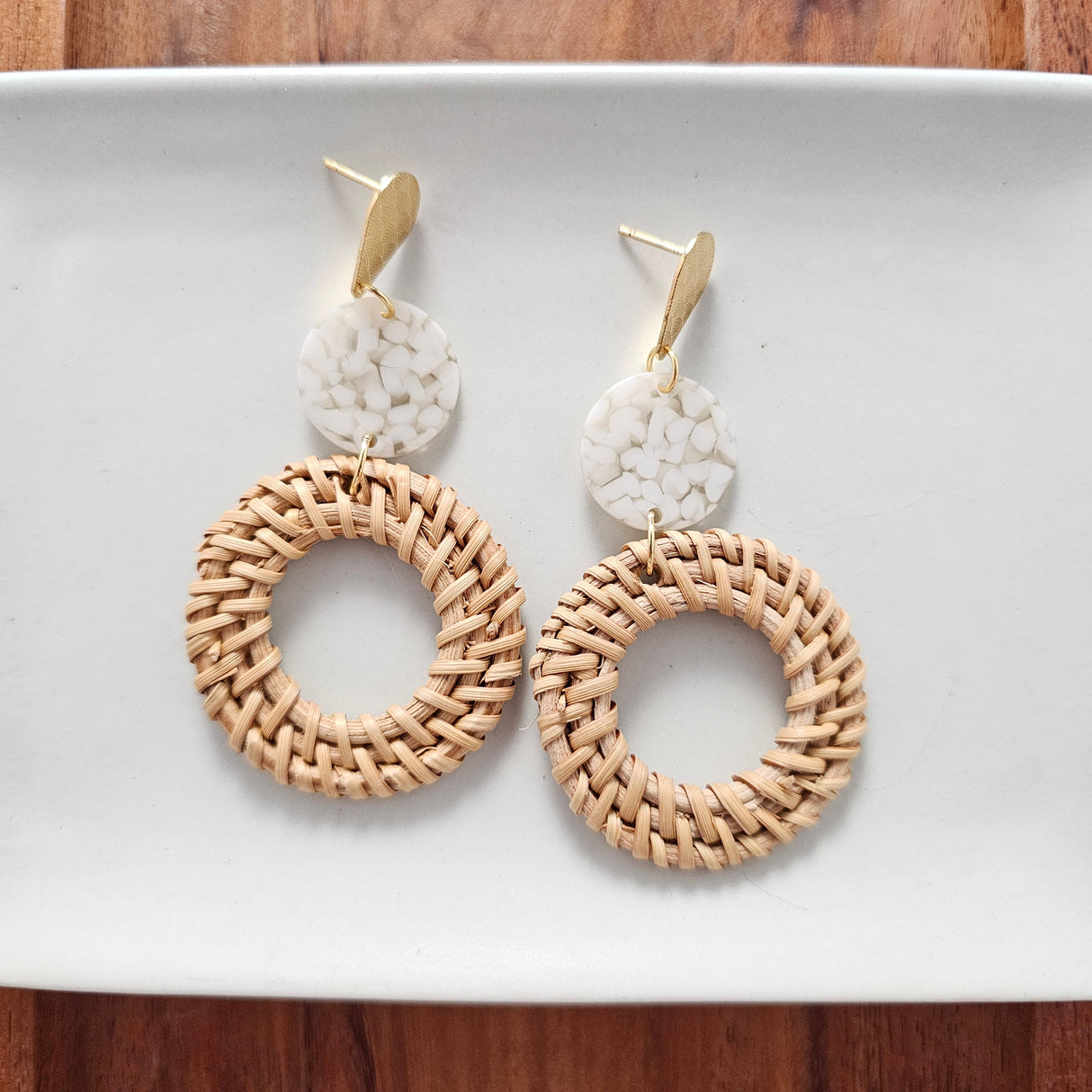 Lana Earrings - Dark Rattan from Spiffy & Splendid
