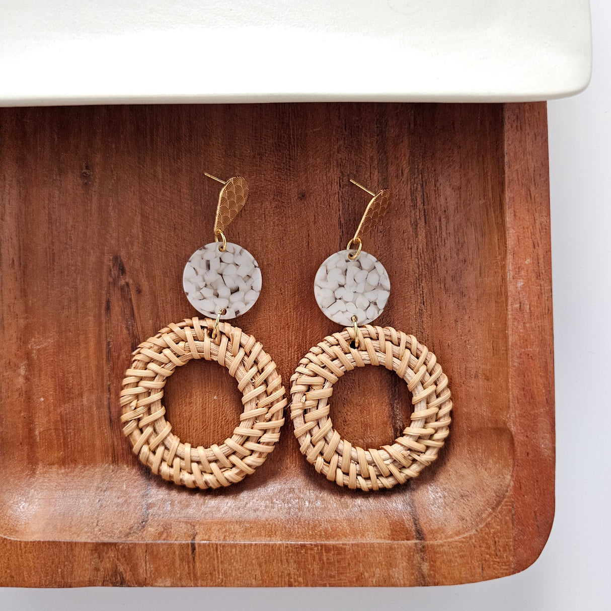 Lana Earrings - Dark Rattan from Spiffy & Splendid