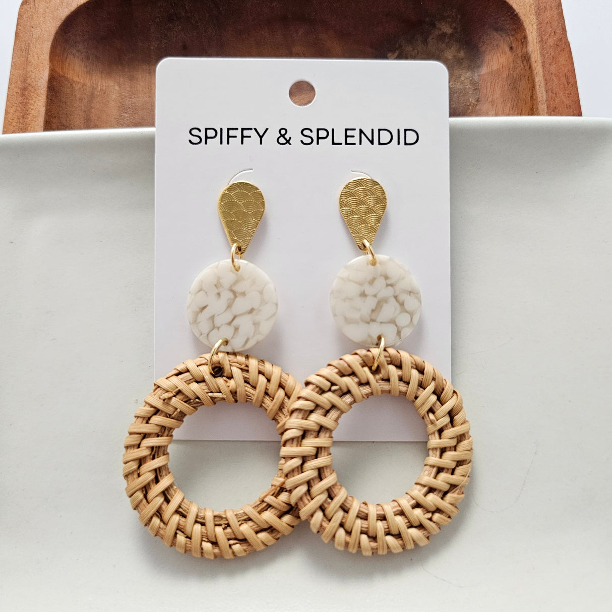 Lana Earrings - Dark Rattan from Spiffy & Splendid