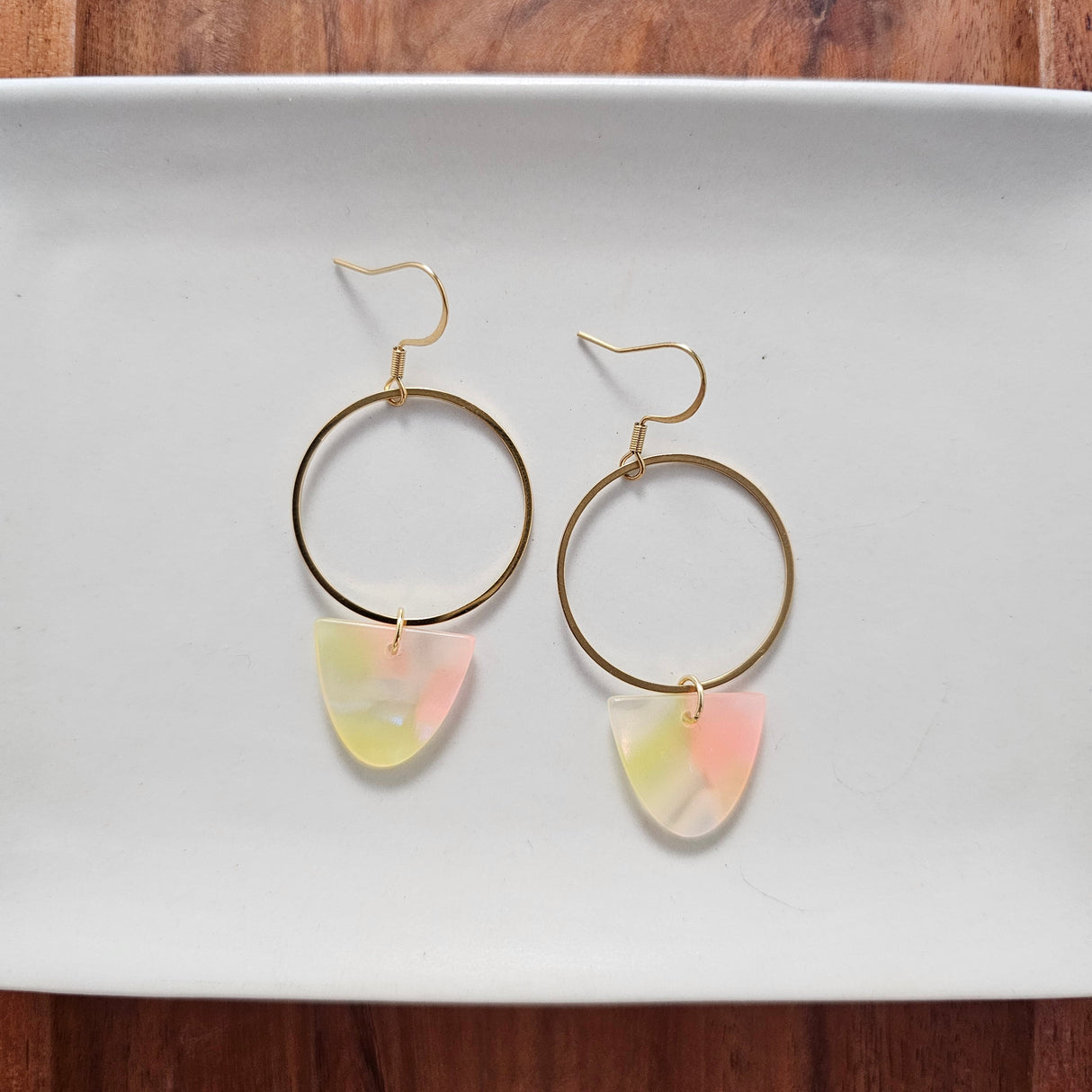 Iris Earrings Large - Iridescent Neon from Spiffy & Splendid