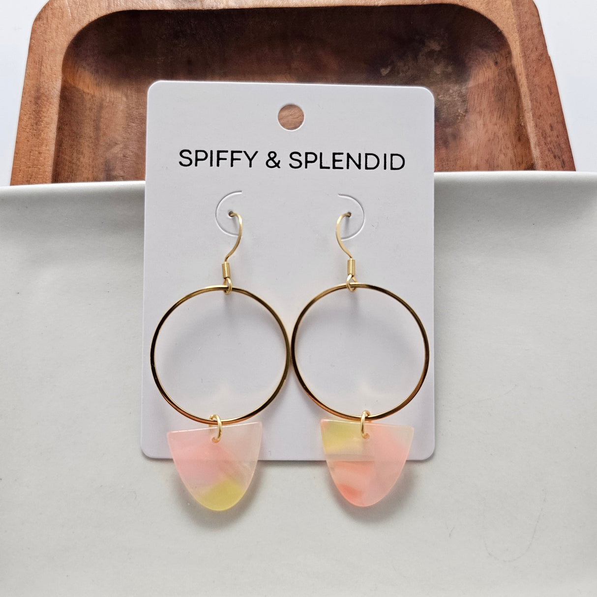 Iris Earrings Large - Iridescent Neon from Spiffy & Splendid