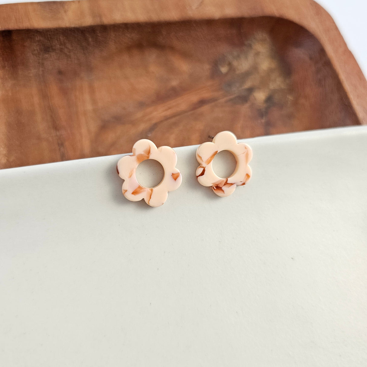 Flower Studs - Peach from Spiffy & Splendid
