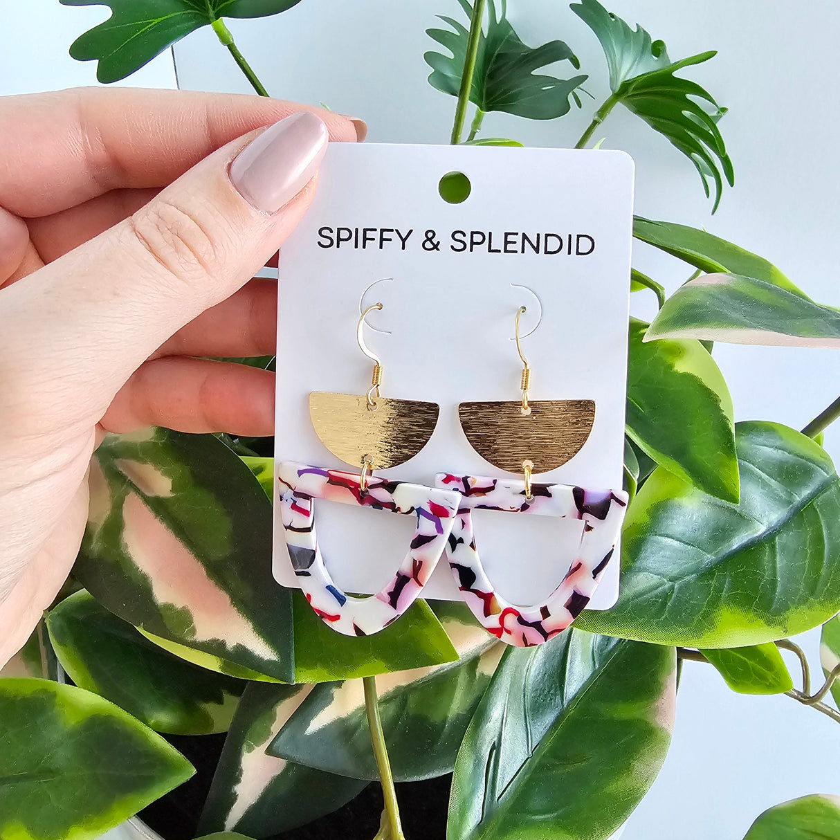 Irene Earrings - Marble Confetti from from Spiffy & Splendid