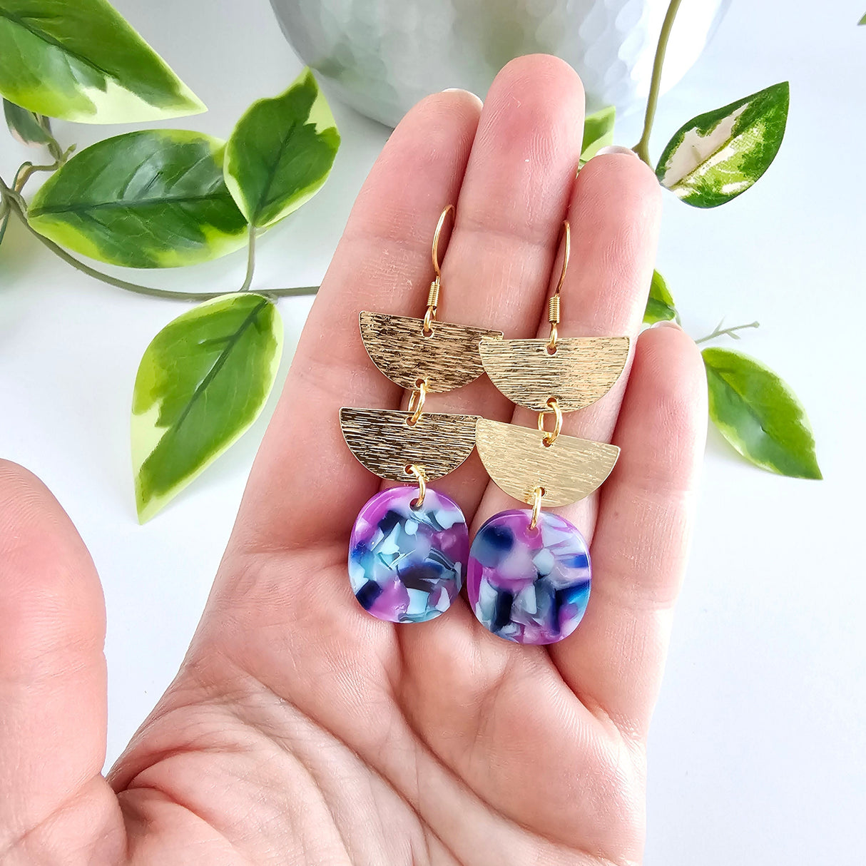 Elena Earrings - Purple Party from Spiffy & Splendid