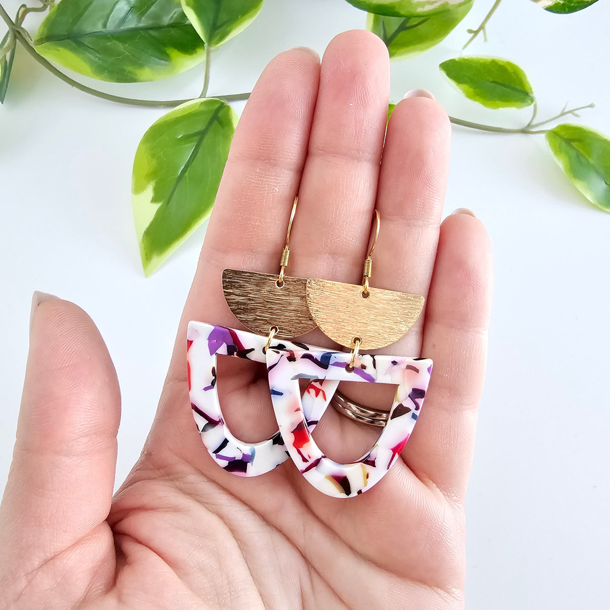 Irene Earrings - Marble Confetti from from Spiffy & Splendid
