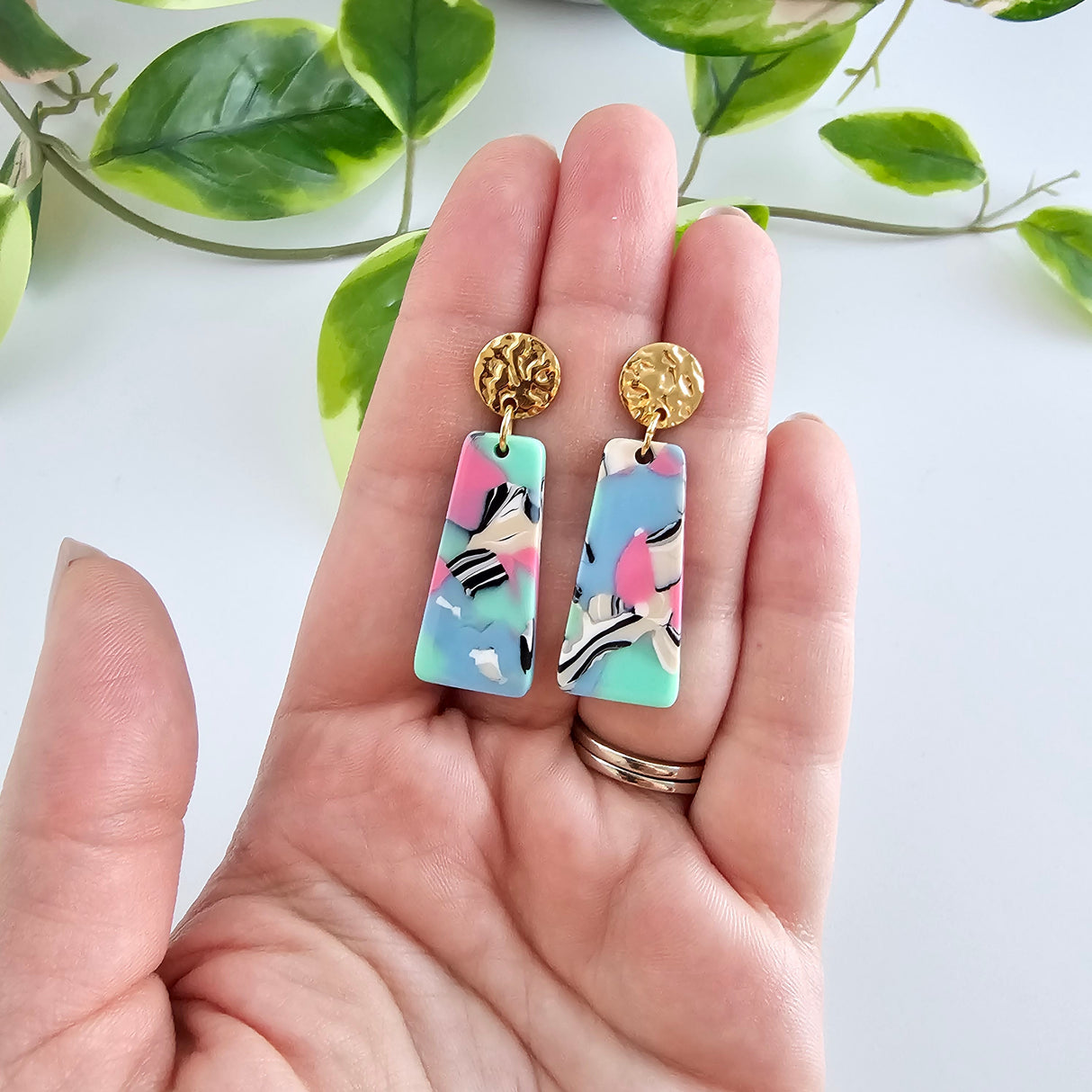 Mia Mini Earrings - 80's Pastel from Spiffy & Splendid